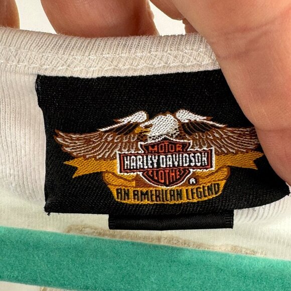 Harley-Davidson White Cotton Tank Top Men XL Embroidered Logo Front & Logo Patch - Picture 7 of 7